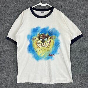 Vintage Tasmanian Devil Taz All Over Print T Shirt Mens‎ Adult Large White